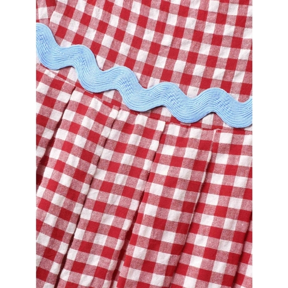 Bloomchic Red Gingham Dress with Blue Trim Size 1X (14-16) NWT - Picture 3 of 9